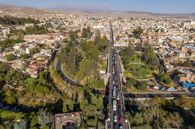 Aerial view of the city of Arequipa