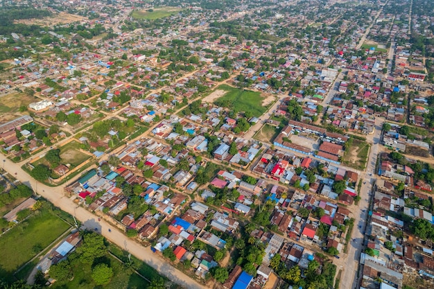 Aerial view of the city of Pucallpa capital of the province of Ucayali