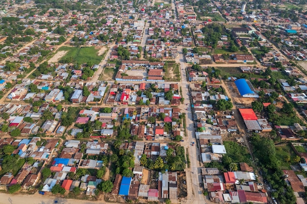 Aerial view of the city of Pucallpa capital of the province of Ucayali