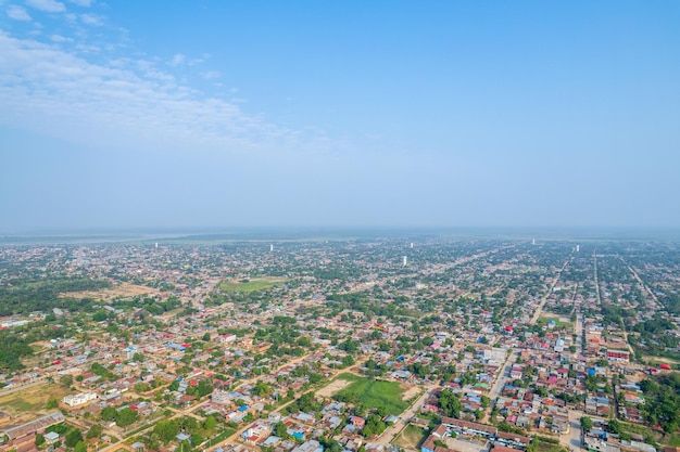 Aerial view of the city of Pucallpa capital of the province of Ucayali