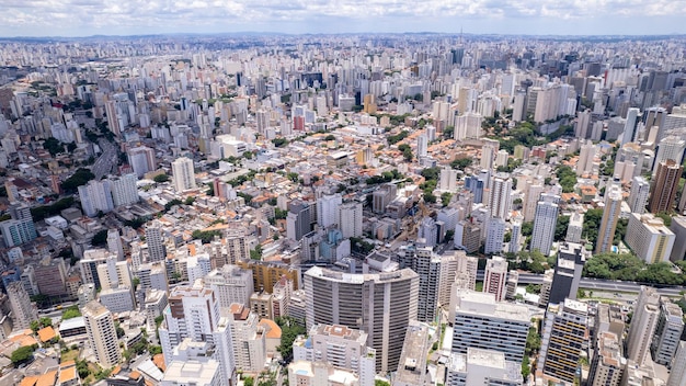 Aerial view of the city of Sao Paulo SP Brazil Bela Vista neighborhood in the city center