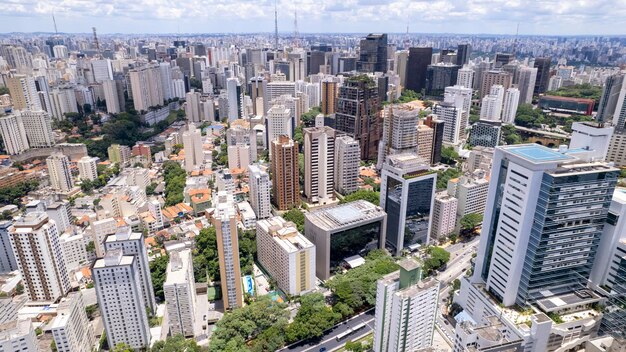 Aerial view of the city of Sao Paulo SP Brazil Bela Vista neighborhood in the city center