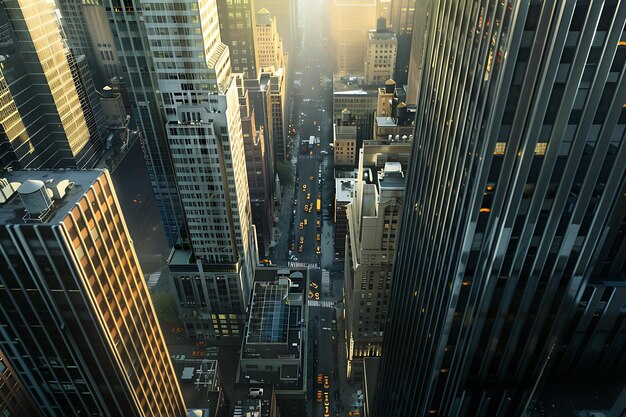 Photo aerial view of a cityscape with skyscrapers capturing the urban landscape from above