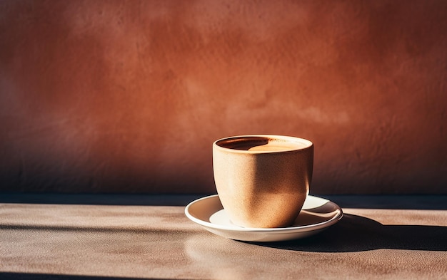 Aerial View of Coffee in a Mug with Brown Powder Generative AI