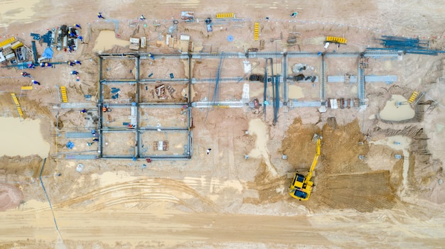 Aerial view construction site