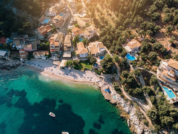 Aerial view of corfu island