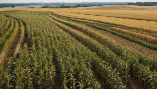 aerial view corn field