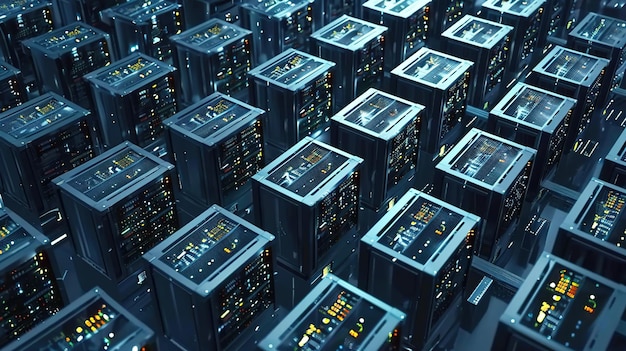 An aerial view of a data center filled with rows of server racks representing the backbone of modern technology infrastructure ar 169 Job ID efbd039b895e4c0ea83f8639f4c7093b