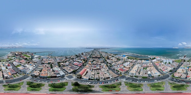 Aerial view of the District of La Punta located in Callao