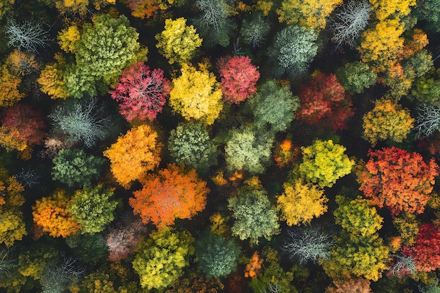 Aerial View of Fall Foliage