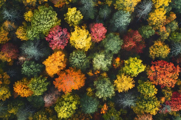 Photo aerial view of fall foliage