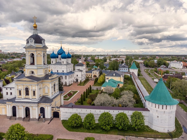 Aerial view the famouse Vysotsky men monastery in SerpukhovRussia