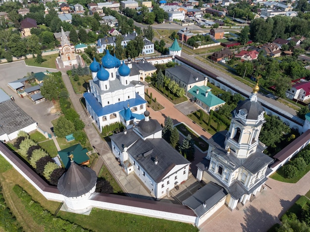 Aerial view the famouse Vysotsky men monastery in SerpukhovRussia