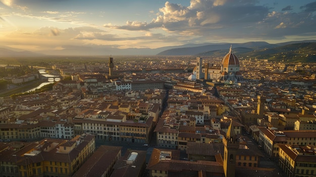 Photo aerial view of florence with the basilica santa maria del fiore duomo tuscany italy ar 169 job id c96724168cfc41a5be112b4360f021e9