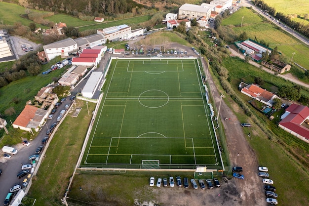 Aerial view of football field