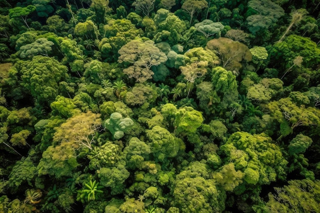 Aerial view of the forest floor