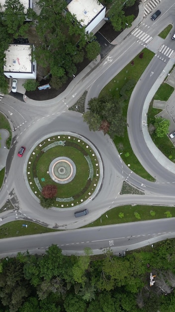 Aerial view from a drone to a road traffic in the Varna city timelapse