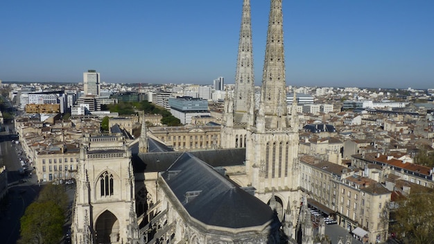 Aerial view from Saint Andre Cathedral Bordeaux