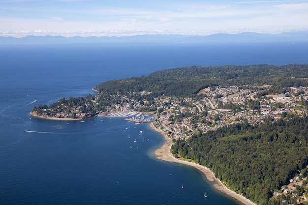 Aerial view of Gibsons during a sunny summer day