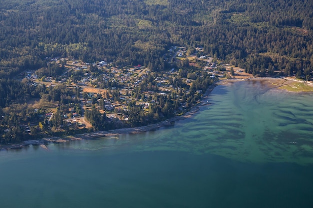 Aerial view of Gillies Bay on Texada Island