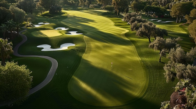 Aerial View of a Golf Course