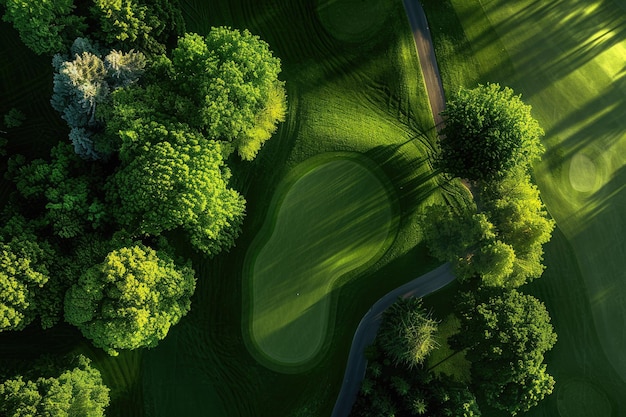 Aerial view of golf course