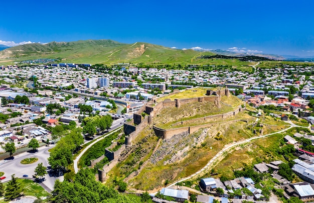 Aerial view of Gori Fortress in the Shida Kartli region of Georgia