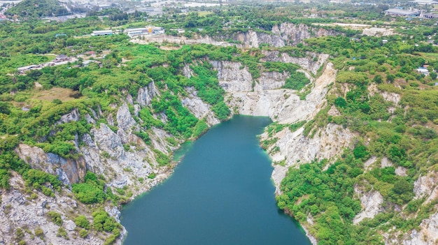 An aerial view of Grand Canyon Chonburi Thailand Landmark in Chonburi Thailand