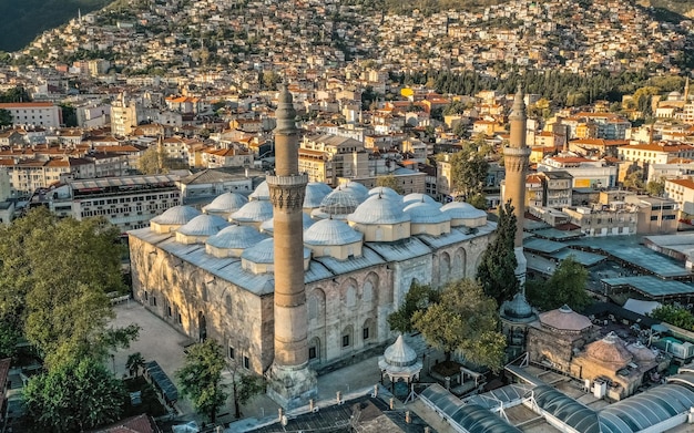 Aerial view of Grand Mosque of Bursa