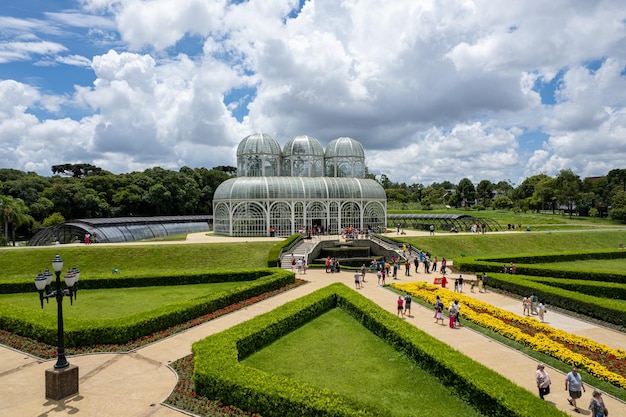 Aerial view of the Greenhouse at the Botanical Garden of Curitiba Parana Brazil