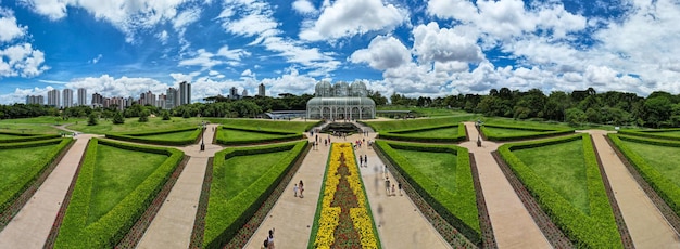 Aerial view of the Greenhouse at the Botanical Garden of Curitiba Parana Brazil