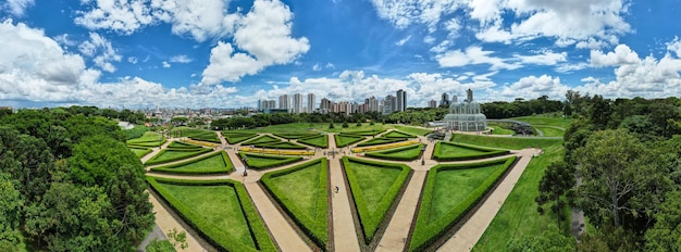 Aerial view of the Greenhouse at the Botanical Garden of Curitiba Parana Brazil