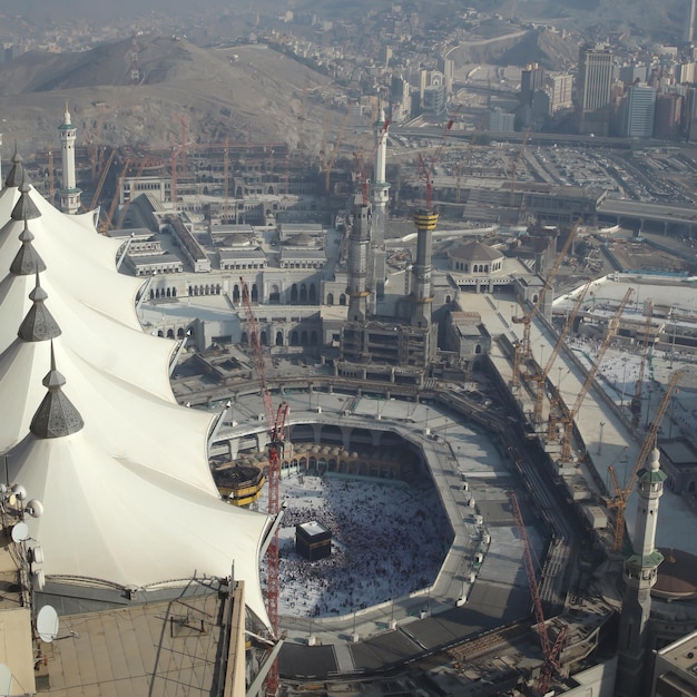 Aerial view of the Holy Kaabah in Mecca