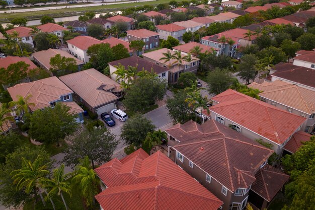 Aerial view of the houses