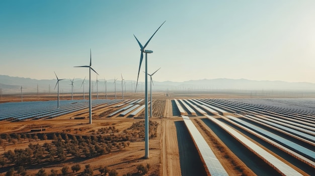 Aerial View of Hybrid Energy Facility AI Generated