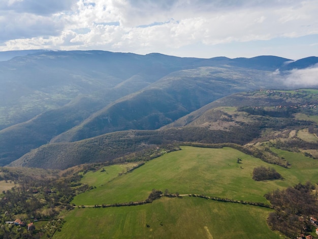 Aerial view of Iskar river Gorge near village of Milanovo Bulgaria