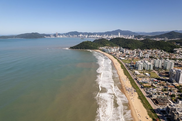 Aerial view of Itajai Santa Catarina Brazil and quotPraia Brava Beachquot