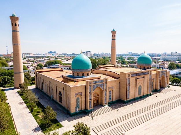 Aerial view of Khazrati imam mosque hazrati imam complex in tashkent uzbekistan