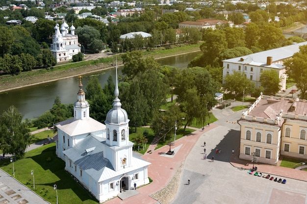 Aerial view of Kremlin Square and Alexander Nevsky Church, Vologda