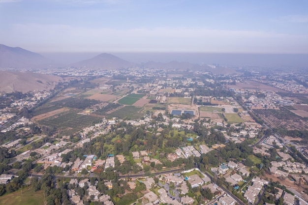 Aerial view of La Molina district in Lima