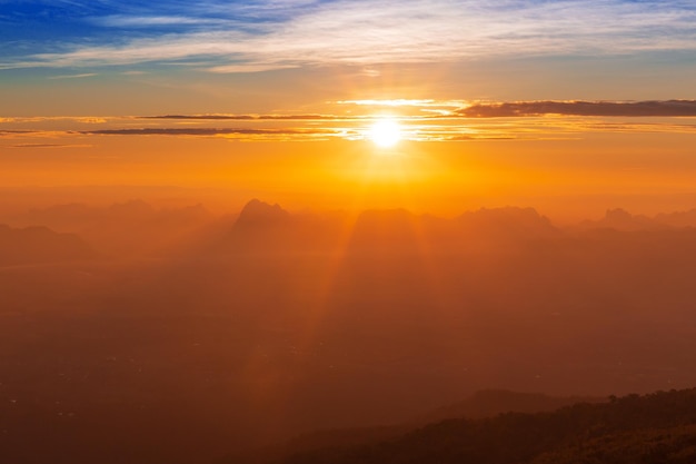 Aerial view landscape from the top of mountain