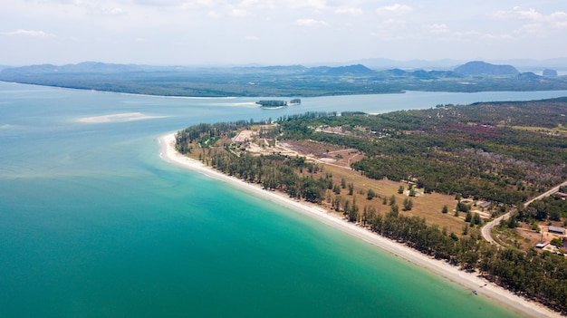 An aerial view of  Lanta noi island and Lanta isaland south of Thailand Krabi province