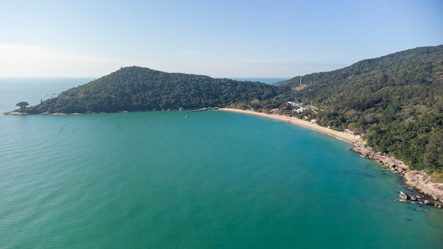 Aerial view of "Laranjeiras Beach" at Balneario Camboriu, Santa Catarina, Brazil.