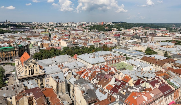 Aerial view of Lviv Ukraine