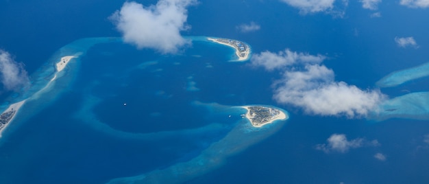 aerial view of the Maldives resort