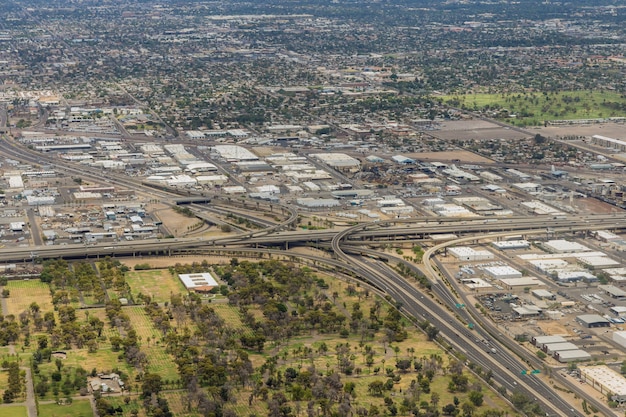 Aerial view of the mini stack interchange in phoenix arizona us