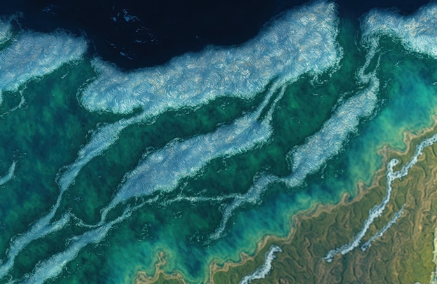 Aerial view of Montereys ocean surface and waves