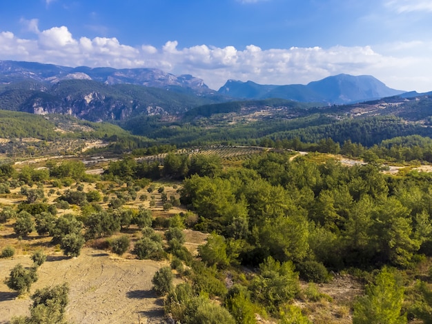 Aerial view of mountain at Bodrum, Turkey