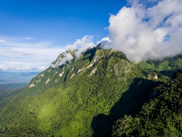 Aerial View of Mountains Landscape