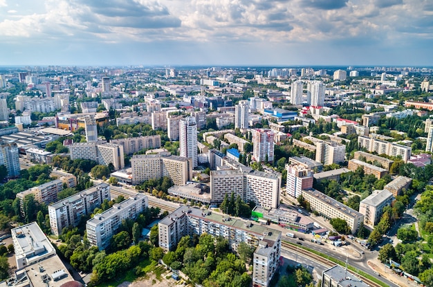 Aerial view of the National Technical University of Ukraine, also known as Igor Sikorsky Kyiv Polytechnic Institute. Kiev, Ukraine